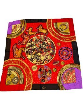 Versace Astrology Zodiac Silk Scarf – Vintage – With Envelope 33" 83.82 cm